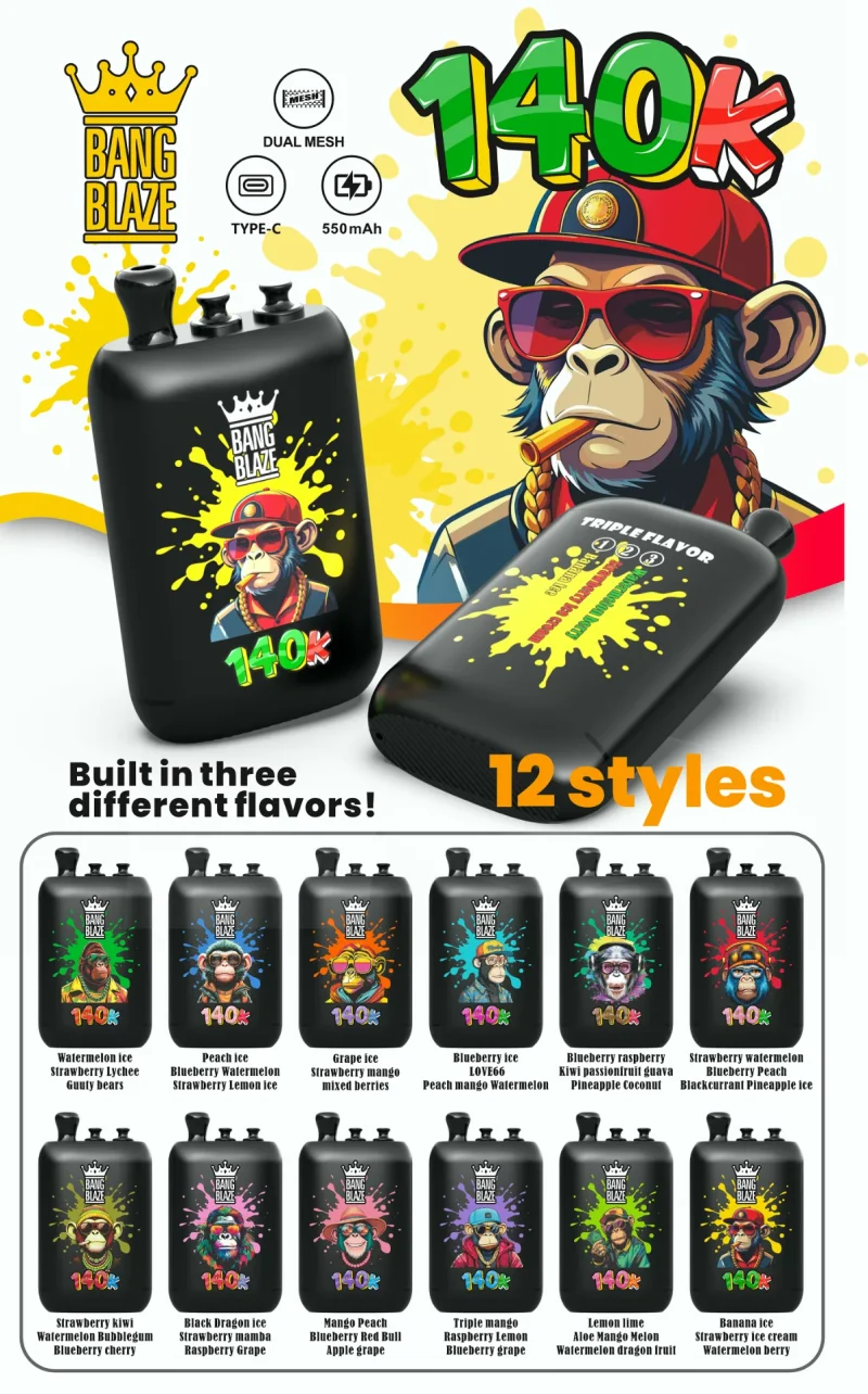 Bang Blaze 140000-140K Puffar flavors list
