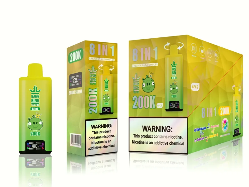 Bang King 200000 – 200K Puffar 8-i-1 Flavors - Blue Razz IcePeach IceGrape IceMango Ice