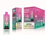Bang King 200000 – 200K Puffar 8-i-1 Flavors - Cool MintPeach CherryPeach Berry LemonKiwi Watermelon Ice