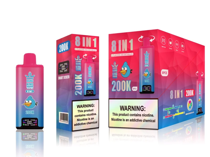 Bang King 200000 – 200K Puffar 8-i-1 Flavors - Triple MelonBlueberry IceCherry BombPineapple Coconut