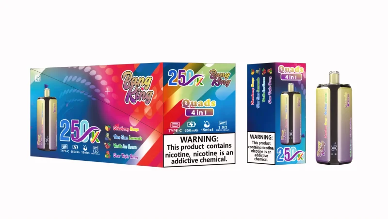 Bang King 250000 - 250K Puffar Strawberry Mango Blue Razz Lemonade Vanilla Ice Cream Sour Triple Berry