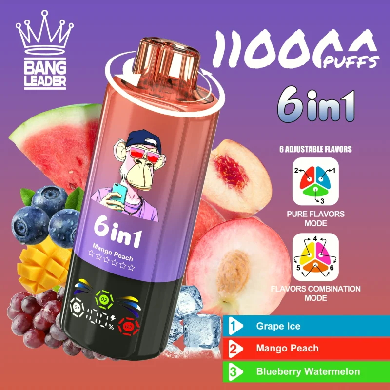 Bang Leader 110000 – 110K Puffar- Grape Ice & Mango Peach & Blueberry Watermelon