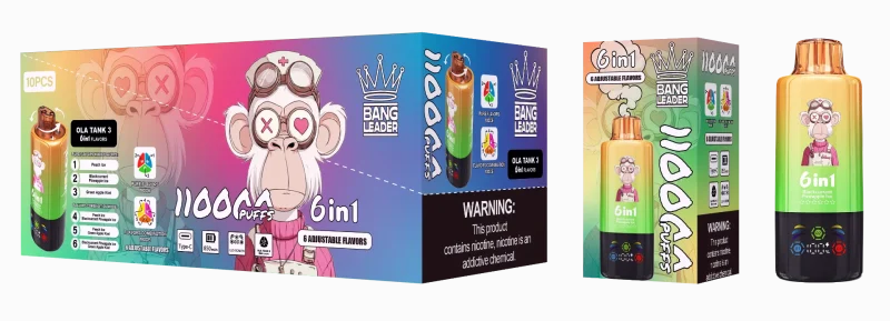 Bang Leader 110000 – 110K Puff - Peach Ice & Blackcurrant Pineapple Ice & Green Apple Kiwi (2)