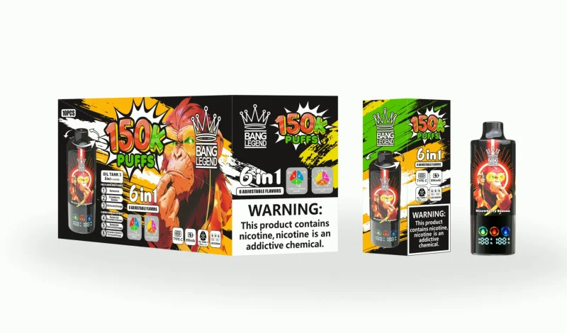 Bang Legend 150000 - 150K Puffar 5-i-1 Flavors Vape - Banana Ice Strawberry Citric Acid Orange Banana Ice Strawberry Ice Citric Strawberry Orange