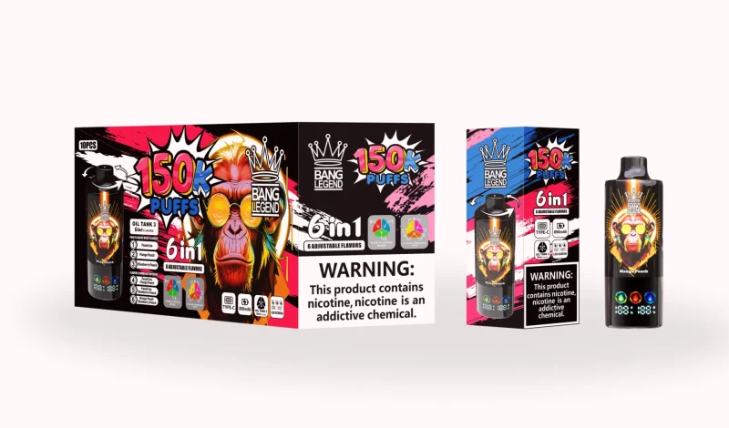 Bang Legend 150000 - 150K Puffar 5-i-1 Flavors Vape - Peach Ice Mango Peach Blueberry Peach Peach Ice Mango Peach Blueberry Peach