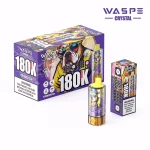 Waspe Crystal 180K-180K Puffar Vape - BLUE RAZZLEMONADE & CHERRY LEMON & BLUEBERRY ICE & WATERMELON PEACH (3)