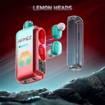 Airmez Xbeat 40000 40K Puffar (40000 puffar) Lemon Heads 5% nikotin 2-in-1 TWS earbuds uppladdningsbar engångsvape 20ml 1000mAh
