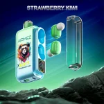 Airmez Xbeat 40000 40K Puffar (40000 puffar) Strawberry Kiwi 2% nikotin 2-in-1 TWS earbuds uppladdningsbar engångsvape 20ml 1000mAh