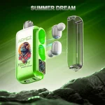 Airmez Xbeat 40000 40K Puffar (40000 puffar) Summer Dream 2% nikotin 2-in-1 TWS earbuds uppladdningsbar engångsvape 20ml 1000mAh
