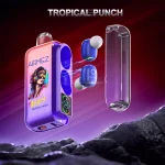 Airmez Xbeat 40000 40K Puffar (40000 puffar) Tropical Punch 2% nikotin 2-in-1 TWS earbuds uppladdningsbar engångsvape 20ml 1000mAh