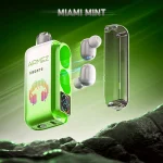 Airmez Xbeat 40000 40K Puffar (40000 puffar) Miami Mint 5% nikotin 2-in-1 TWS earbuds uppladdningsbar engångsvape 20ml 1000mAh