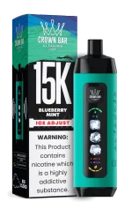 Al Fakher 15000 Ice Adjust 15000 Puffar (15000 puffar) Blueberry Mint 0.5% nikotin uppladdningsbar engångsvape 850mAh dual mesh coil digital display ice adjust 22ml EU lager