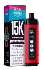 Al Fakher 15000 Ice Adjust 15000 Puffar (15000 puffar) Cherry Fizz 0.5% nikotin uppladdningsbar engångsvape 850mAh dual mesh coil digital display ice adjust 22ml EU lager