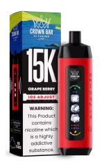 Al Fakher 15000 Ice Adjust 15000 Puffar (15000 puffar) Grape Berry 0.5% nikotin uppladdningsbar engångsvape 850mAh dual mesh coil digital display ice adjust 22ml EU lager