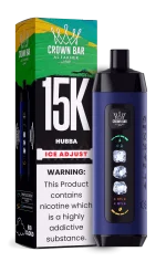 Al Fakher 15000 Ice Adjust 15000 Puffar (15000 puffar) Hubba 0.5% nikotin uppladdningsbar engångsvape 850mAh dual mesh coil digital display ice adjust 22ml EU lager