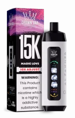 Al Fakher 15000 Ice Adjust 15000 Puffar (15000 puffar) Magic Love 0.5% nikotin uppladdningsbar engångsvape 850mAh dual mesh coil digital display ice adjust 22ml EU lager