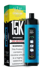 Al Fakher 15000 Ice Adjust 15000 Puffar (15000 puffar) Spear Mint 0.5% nikotin uppladdningsbar engångsvape 850mAh dual mesh coil digital display ice adjust 22ml EU lager
