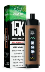 Al Fakher 15000 Ice Adjust 15000 Puffar (15000 puffar) Space Dream 0.5% nikotin uppladdningsbar engångsvape 850mAh dual mesh coil digital display ice adjust 22ml EU lager