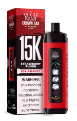 Al Fakher 15000 Ice Adjust 15000 Puffar (15000 puffar) Strawberry Punch 0.5% nikotin uppladdningsbar engångsvape 850mAh dual mesh coil digital display ice adjust 22ml EU lager