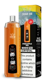 AL Fakher 8000 Crystal 8000 Puffar (8000 puffar) Pineapple Ice 0.5% nikotin uppladdningsbar engångsvape 1200mAh dual mesh coil digital display 18ml EU lager