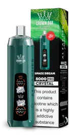 AL Fakher 8000 Crystal 8000 Puffar (8000 puffar) Space Dream 0.5% nikotin uppladdningsbar engångsvape 1200mAh dual mesh coil digital display 18ml EU lager