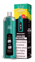 AL Fakher 8000 Crystal 8000 Puffar (8000 puffar) Strawberry Cherry 0.5% nikotin uppladdningsbar engångsvape 1200mAh dual mesh coil digital display 18ml EU lager