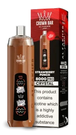 AL Fakher 8000 Crystal 8000 Puffar (8000 puffar) Strawberry Punch 0.5% nikotin uppladdningsbar engångsvape 1200mAh dual mesh coil digital display 18ml EU lager