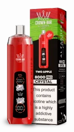 AL Fakher 8000 Crystal 8000 Puffar (8000 puffar) Two Apple 0.5% nikotin uppladdningsbar engångsvape 1200mAh dual mesh coil digital display 18ml EU lager
