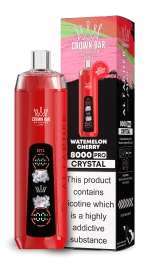 AL Fakher 8000 Crystal 8000 Puffar (8000 puffar) Watermelon Cherry 0.5% nikotin uppladdningsbar engångsvape 1200mAh dual mesh coil digital display 18ml EU lager