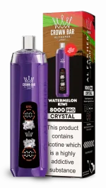 AL Fakher 8000 Crystal 8000 Puffar (8000 puffar) Watermelon Kiwi 0.5% nikotin uppladdningsbar engångsvape 1200mAh dual mesh coil digital display 18ml EU lager