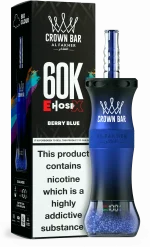 Al Fakher Crown Bar E Hose X 60000 Puffar (60000 puffar) Berry Blue 0.5% nikotin uppladdningsbar engångsvape 1000mAh dual mesh coil digital display 50ml EU lager