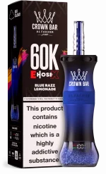 Al Fakher Crown Bar E Hose X 60000 Puffar (60000 puffar) Blue Razz Lemonade 0.5% nikotin uppladdningsbar engångsvape 1000mAh dual mesh coil digital display 50ml EU lager