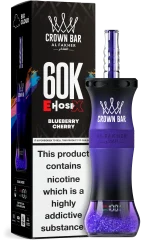 Al Fakher Crown Bar E Hose X 60000 Puffar (60000 puffar) Blueberry Cherry 0.5% nikotin uppladdningsbar engångsvape 1000mAh dual mesh coil digital display 50ml EU lager