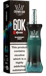 Al Fakher Crown Bar E Hose X 60000 Puffar (60000 puffar) Blueberry Mint 0.5% nikotin uppladdningsbar engångsvape 1000mAh dual mesh coil digital display 50ml EU lager