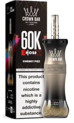 Al Fakher Crown Bar E Hose X 60000 Puffar (60000 puffar) Cherry Fizz 0.5% nikotin uppladdningsbar engångsvape 1000mAh dual mesh coil digital display 50ml EU lager