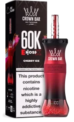 Al Fakher Crown Bar E Hose X 60000 Puffar (60000 puffar) Cherry Ice 0.5% nikotin uppladdningsbar engångsvape 1000mAh dual mesh coil digital display 50ml EU lager