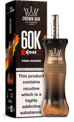 Al Fakher Crown Bar E Hose X 60000 Puffar (60000 puffar) Cool Mango 0.5% nikotin uppladdningsbar engångsvape 1000mAh dual mesh coil digital display 50ml EU lager