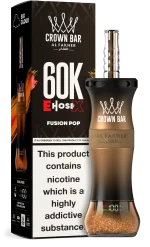 Al Fakher Crown Bar E Hose X 60000 Puffar (60000 puffar) Fusion Pop 0.5% nikotin uppladdningsbar engångsvape 1000mAh dual mesh coil digital display 50ml EU lager