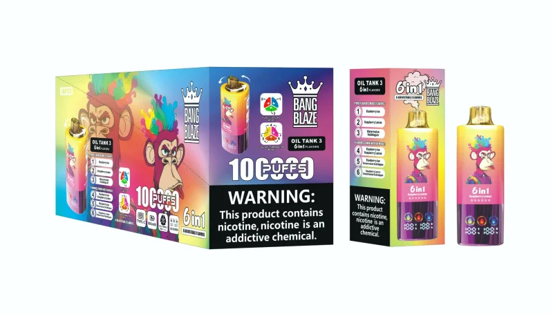 Bang Blaze 100K Puffar (100000 puffar) Blueberry Ice & Raspberry Lemon & Watermelon Bubblegum 3-i-1 uppladdningsbar engångsvape 850mAh triple mesh coil LED screen