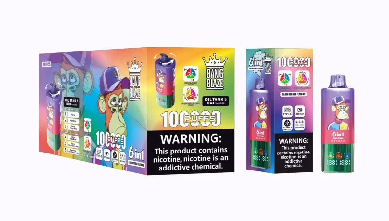 Bang Blaze 100K Puffar (100000 puffar) Fuji Ice & Apple Grape & Cherry Pomegranate 3-i-1 uppladdningsbar engångsvape 850mAh triple mesh coil LED screen