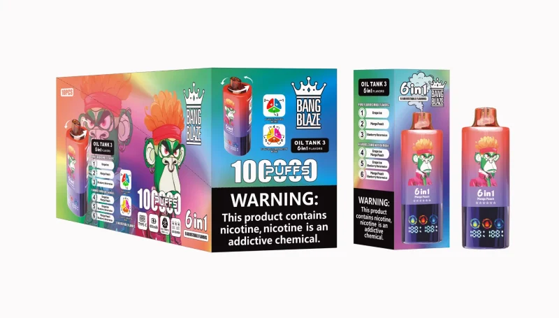 Bang Blaze 100K Puffar (100000 puffar) Grape Ice & Mango Peach & Blueberry Watermelon 3-i-1 uppladdningsbar engångsvape 850mAh triple mesh coil LED screen
