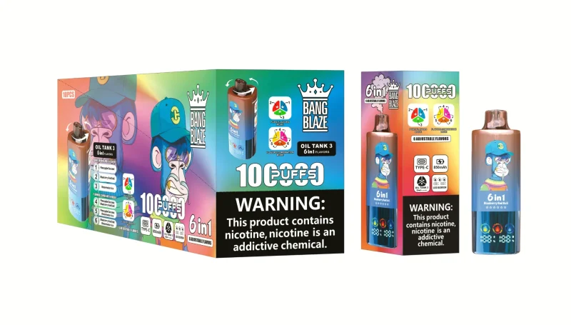 Bang Blaze 100K Puffar (100000 puffar) Pineapple Coconut & Blueberry Red Bull & Watermelon Ice 3-i-1 uppladdningsbar engångsvape 850mAh triple mesh coil LED screen