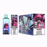 Bang Box 200K Puffar (200000 puffar) Blueberry Ice + Blueberry Watermelon + Raspberry + Lemon Lime 8-i-1 uppladdningsbar engångsvape 850mAh smart display 40ml mesh coil EU lager