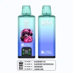 Bang Box 200K Puffar (200000 puffar) Blueberry Ice + Blueberry Watermelon + Raspberry + Lemon Lime 8-i-1 uppladdningsbar engångsvape 850mAh smart display 40ml mesh coil EU lager