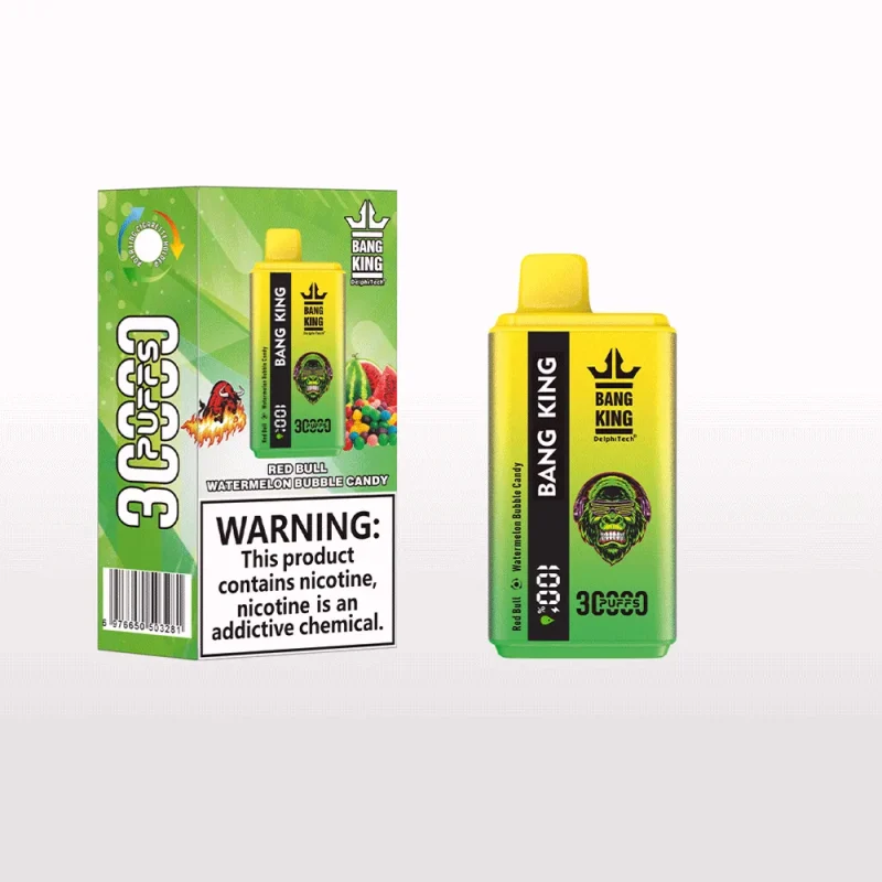 Bang King 30000 30K Puffar (30000 puffar) Red Bull & Watermelon Bubble Candy 2-i-1 uppladdningsbar engångsvape 550mAh LCD digital display 36ml dual pod 1.0Ω mesh coil EU lager