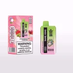 Bang King 30000 30K Puffar (30000 puffar) Strawberry Kiwi & Peach Ice 2-i-1 uppladdningsbar engångsvape 550mAh LCD digital display 36ml dual pod 1.0Ω mesh coil EU lager
