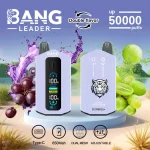 Bang Leader 50000 50K Puffar (50000 puffar) Black Grape & Green Grape 2-i-1 uppladdningsbar engångsvape 36ml dual mesh LCD display