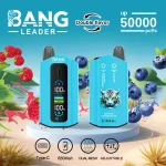 Bang Leader 50000 50K Puffar (50000 puffar) Blueberry Sour Raspberry & Blueberry 2-i-1 uppladdningsbar engångsvape 36ml dual mesh LCD display