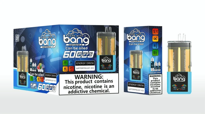 Bang Vape 60K Puffar (60000 puffar) Energy Drink & Watermelon Ice 2-in-1 uppladdningsbar engångsvape 36ml