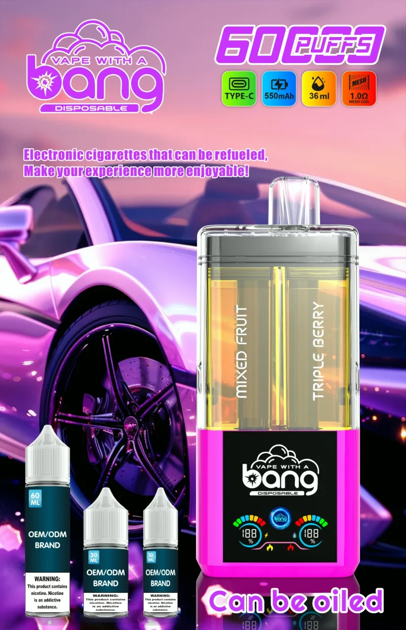 Bang Vape 60K Puffar (60000 puffar) Mixed Fruit & Triple Berry 2-in-1 uppladdningsbar engångsvape 36ml